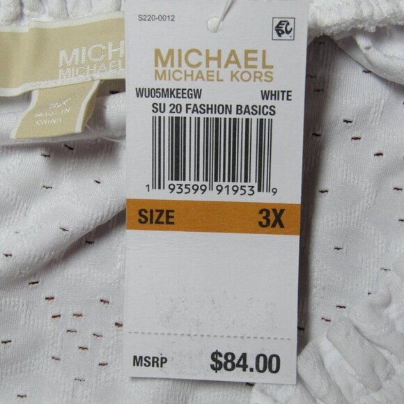 Michael Michael Kors White Eyelet Flower Off Shoulder Top Womens Size 3X New Tag - Picture 5 of 9